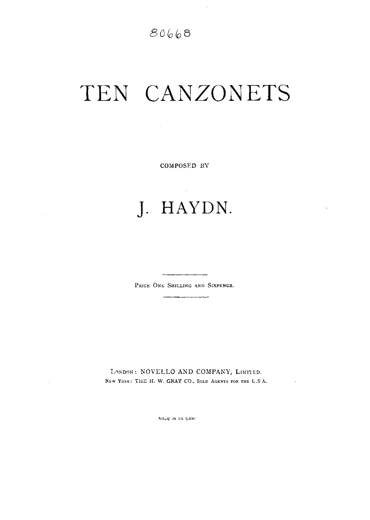 10 Canzonets - Page 1