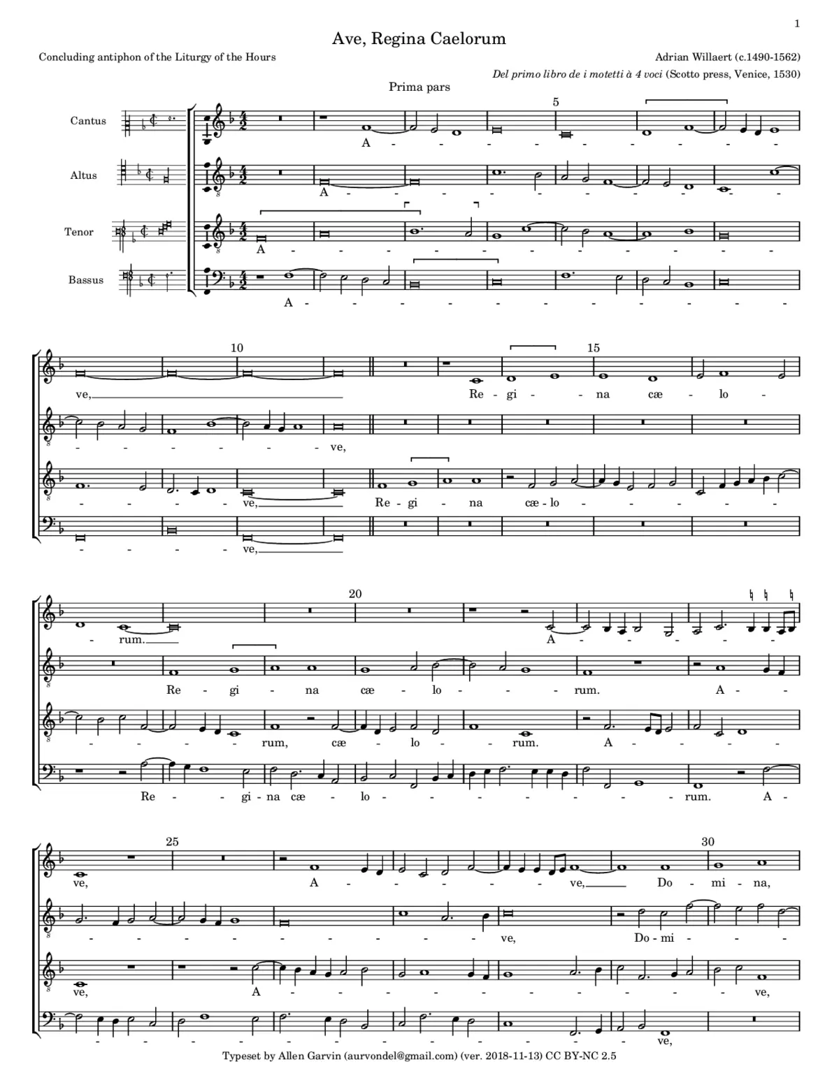 Ave Regina coelorum. Ave Domina - Page 1