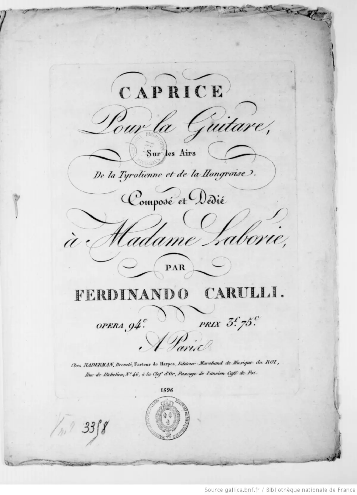 Caprice pour la Guitare sur les Airs de la Tyrolienne et de la Hongroise - Page 1