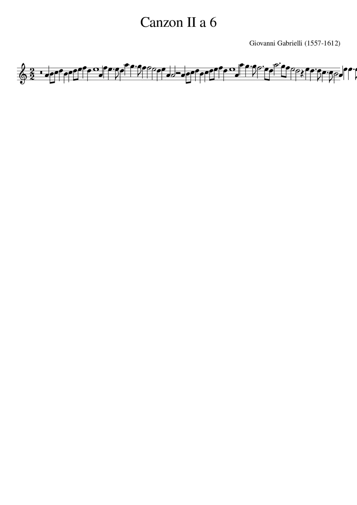 Canzon II a 6 - Page 1