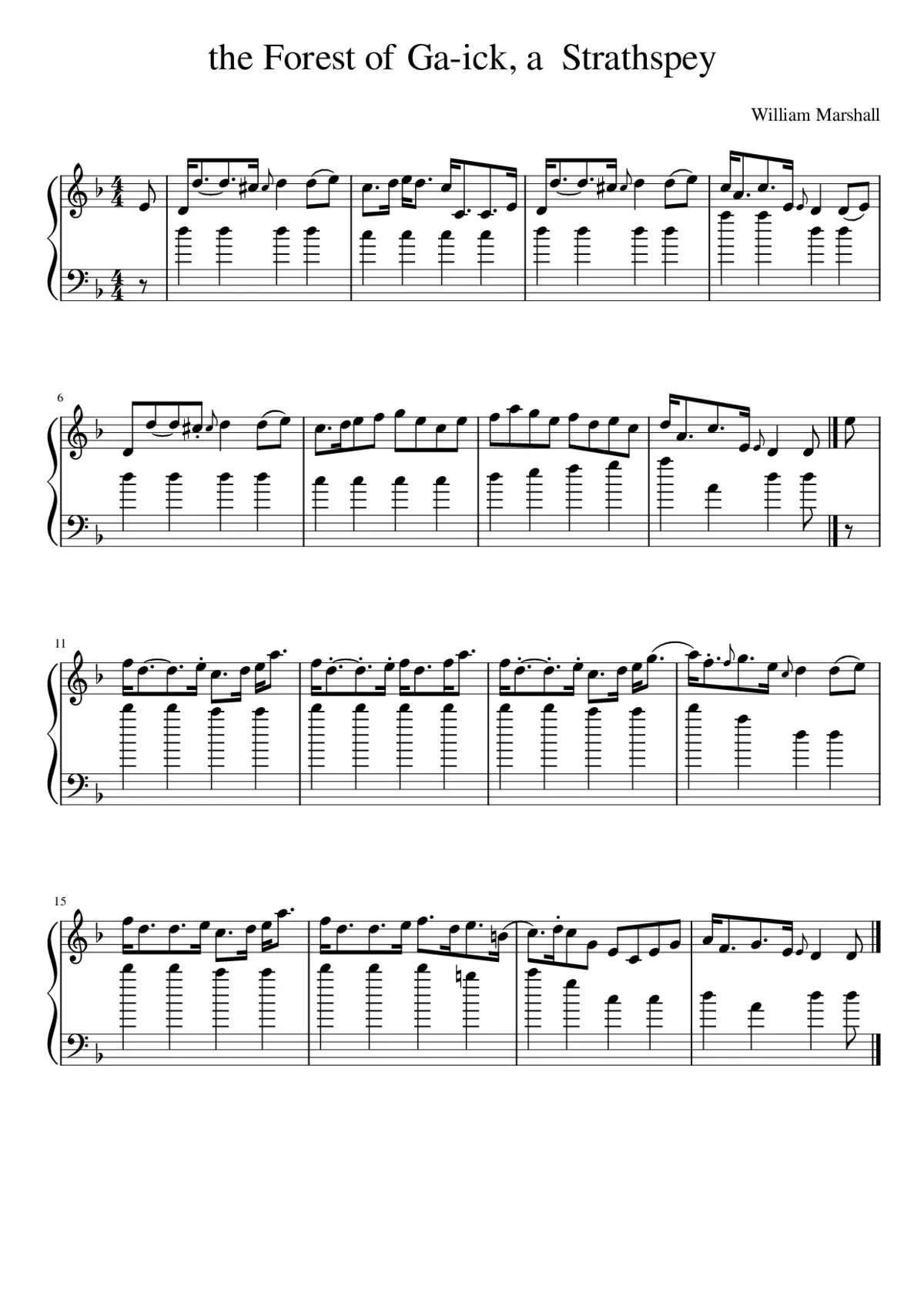 the Forest of Ga-ick a Strathspey - Page 1