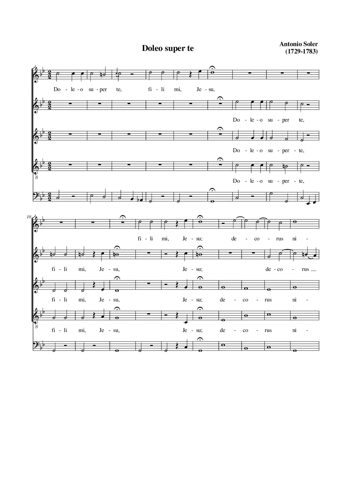 Doleo super te, fili mi Jesu - Page 1