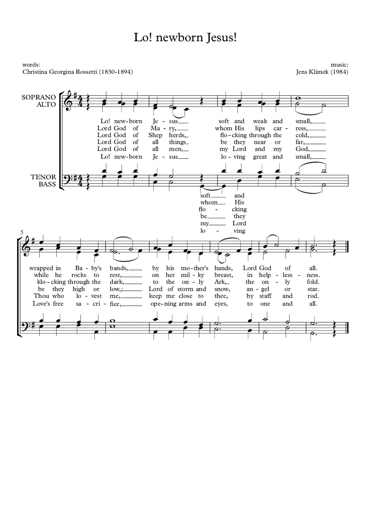 Lo! newborn Jesus! - Page 1