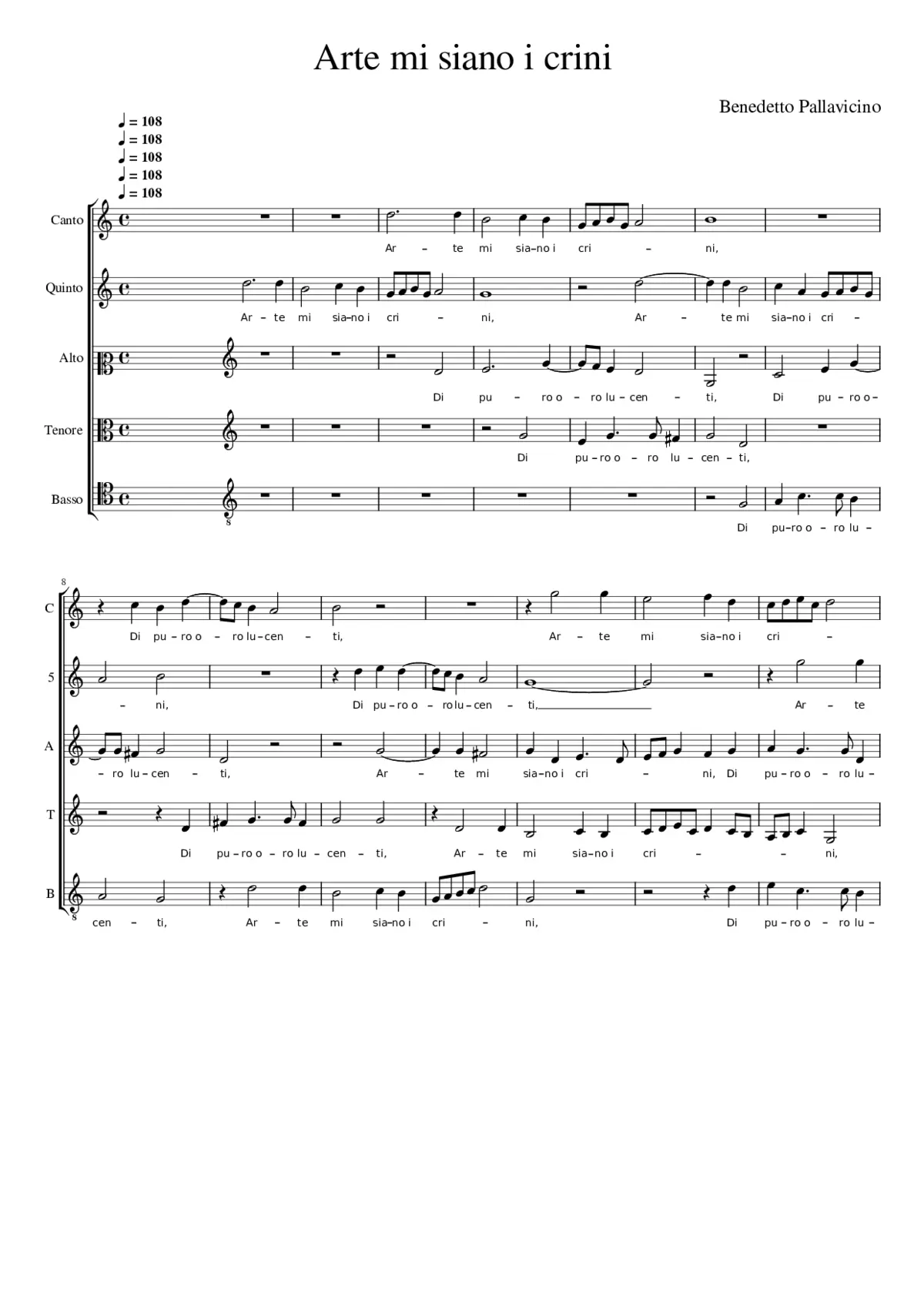 Arte mi siano i crini - Page 1