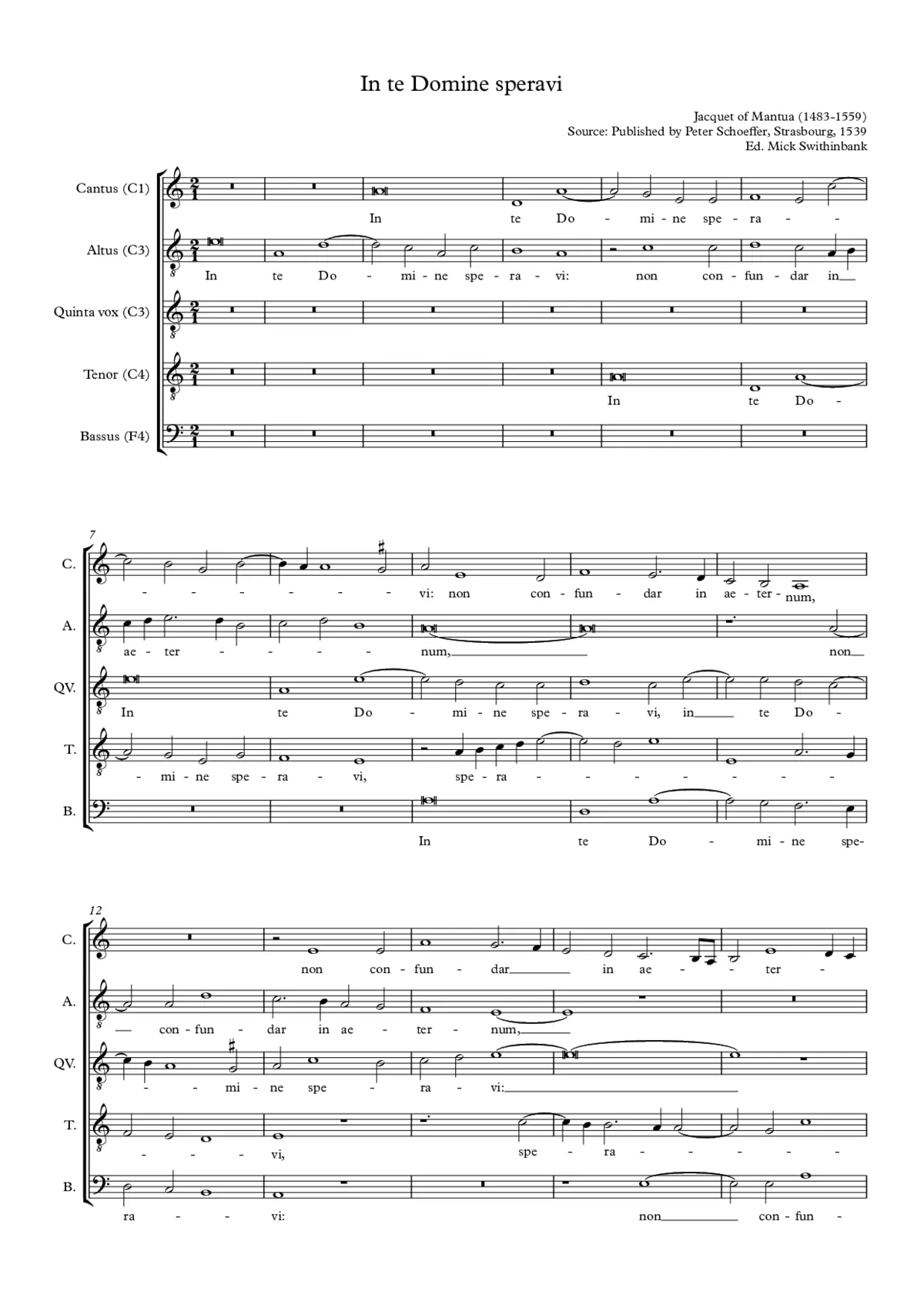 In te Domine speravi - Page 1