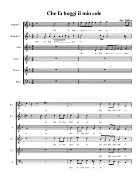Che fa hoggi il mio sole