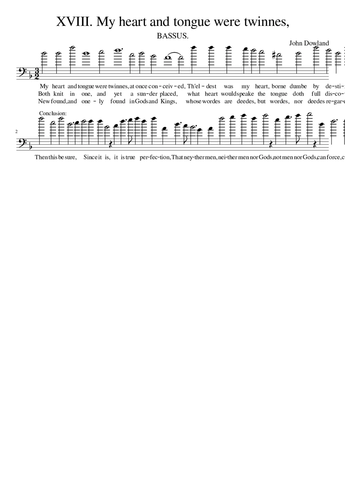 XVIII. My heart and tongue were twinnes - Page 1
