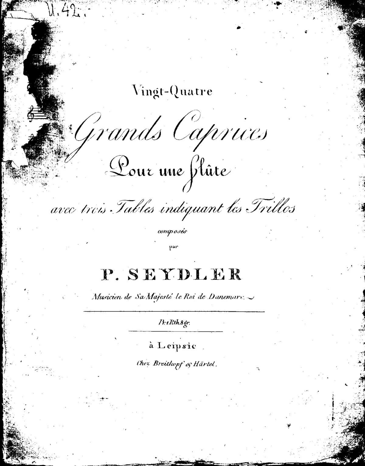 24 Grands Caprices pour une flûte avec trois Tables indiquant les Trillos - Page 1