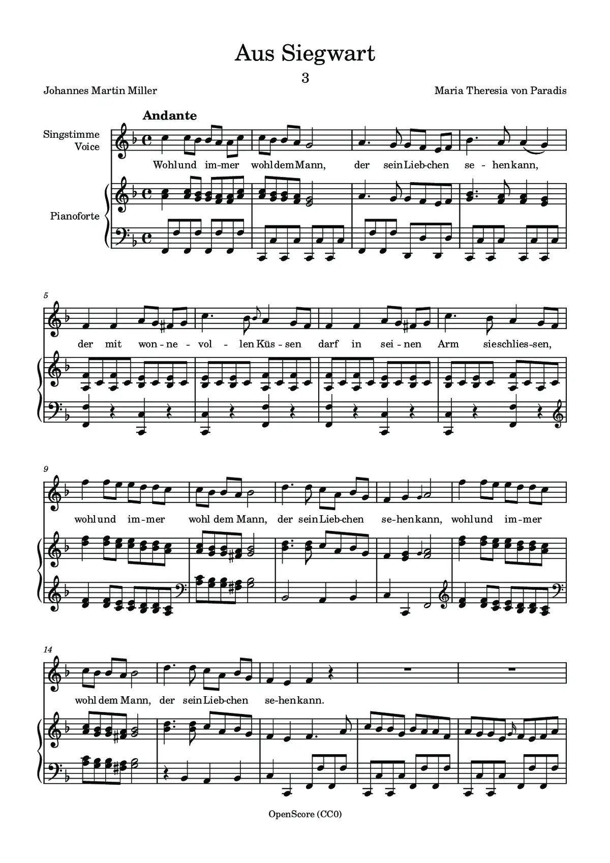 Aus dem Siegwart (Wohl und immer wohl dem Mann) - Page 1