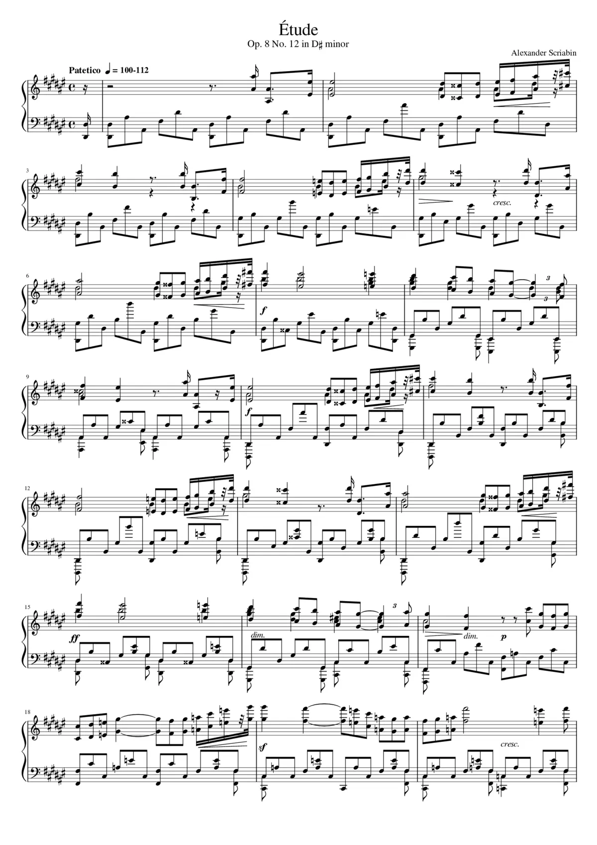12 Etudes Op.8 - Page 1