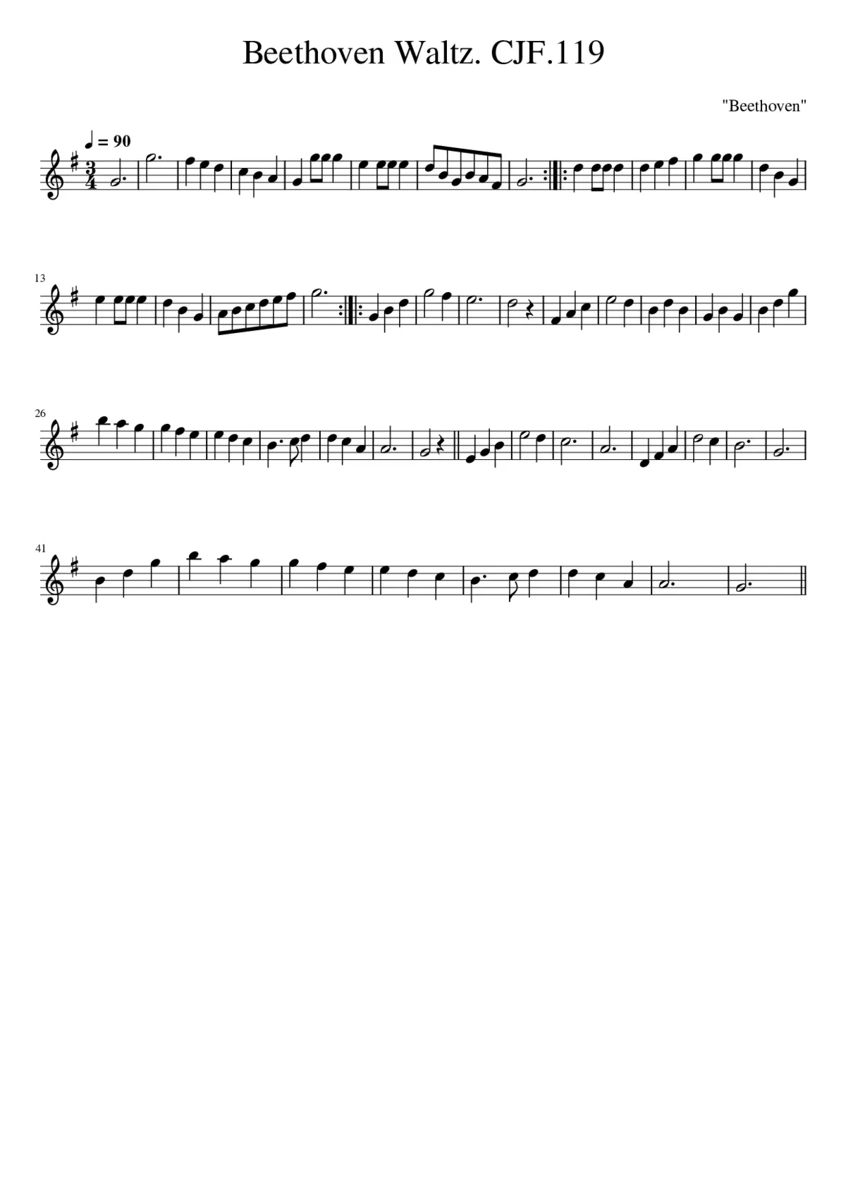 Beethoven Waltz. CJF.119 - Page 1