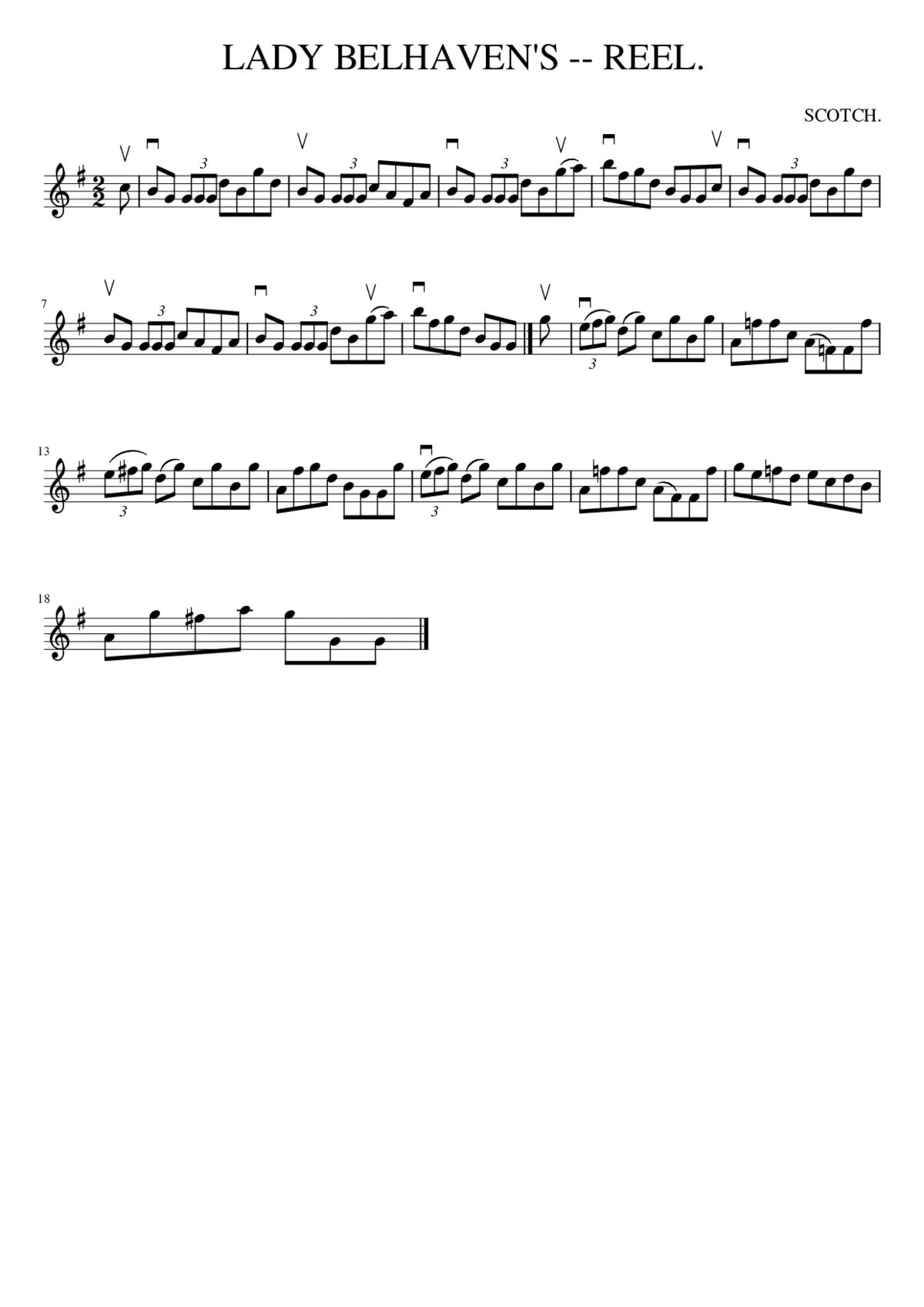 LADY BELHAVEN'S -- REEL. - Page 1