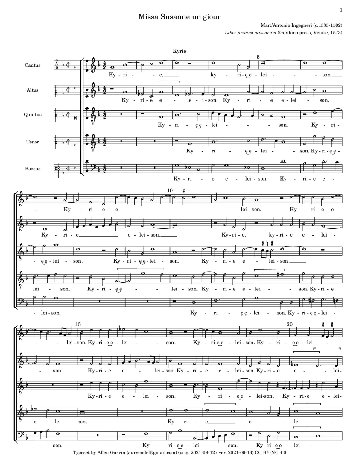 Missa Susanne un giour - Page 1