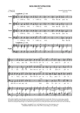 O Lord my God (King Solomon's Prayer)
