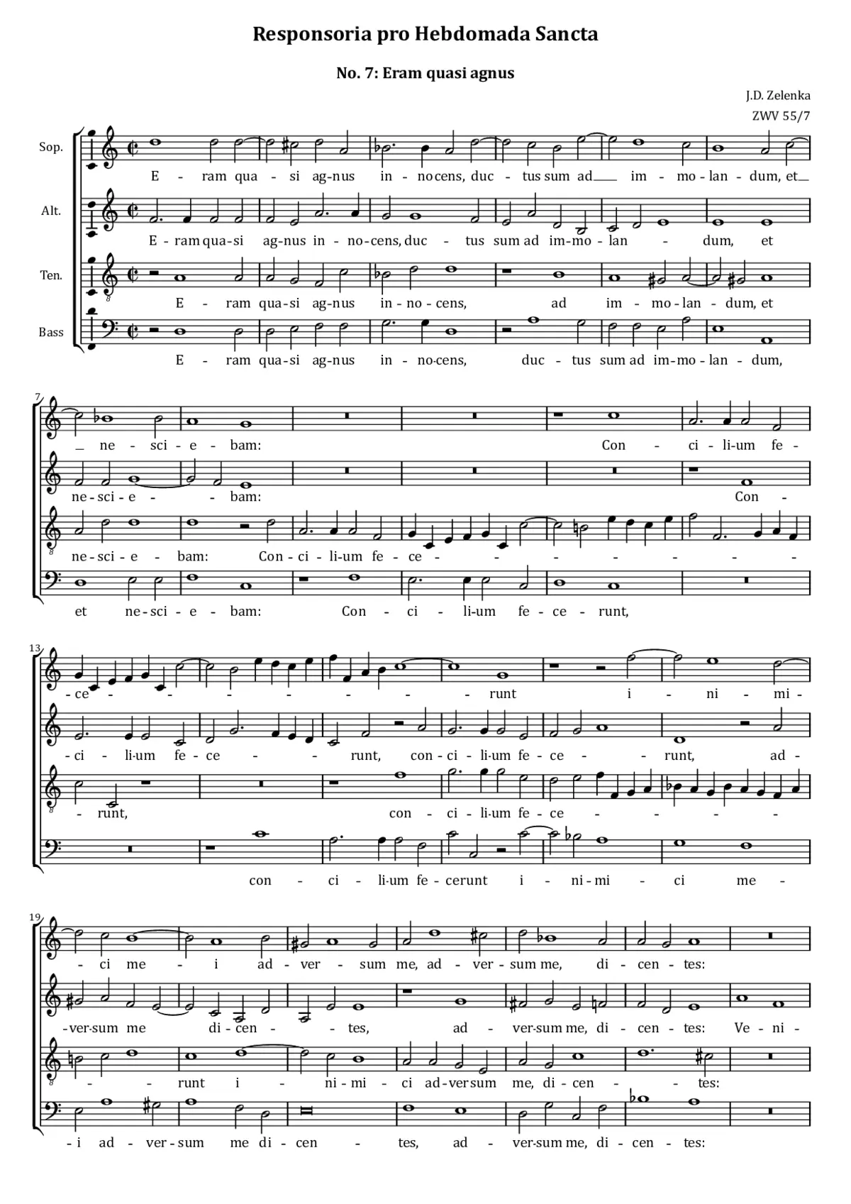 Eram quasi agnus, ZWV 55:07 - Page 1