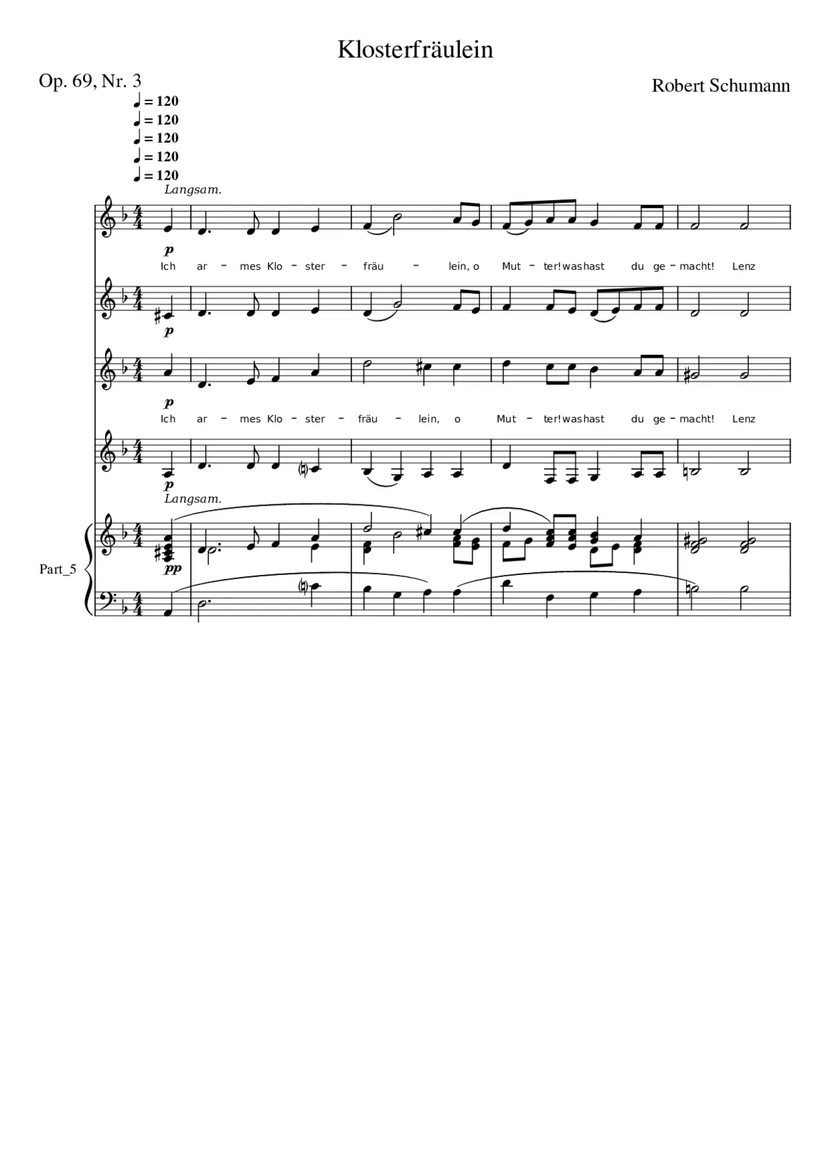 6 Romanzen für Frauenstimmen Vol.I Op.69 - Page 1