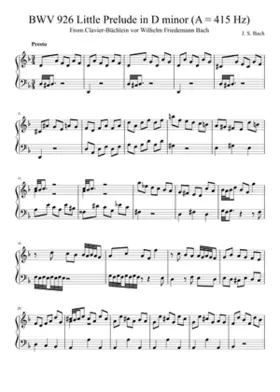 prelude in d minor bwv 926