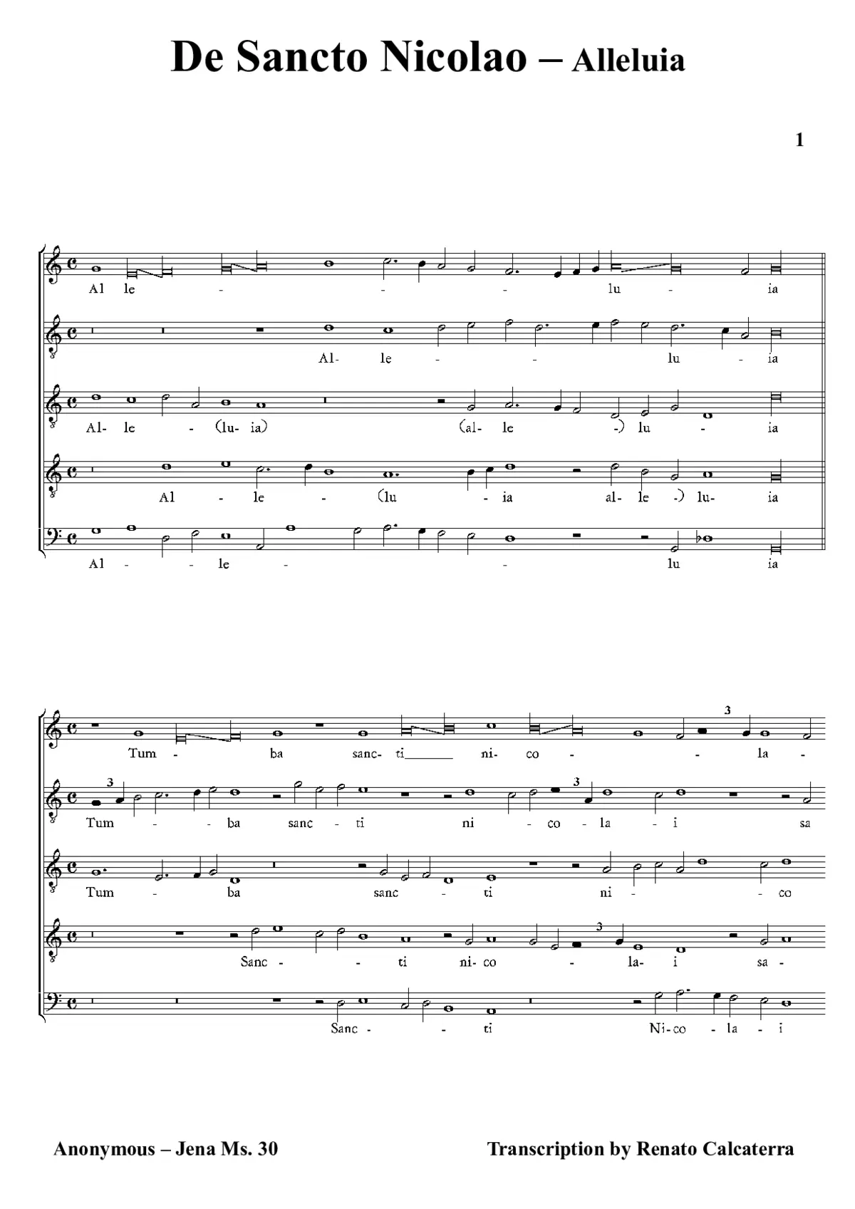 De Sancto Nicolao - Alleluia - Page 1