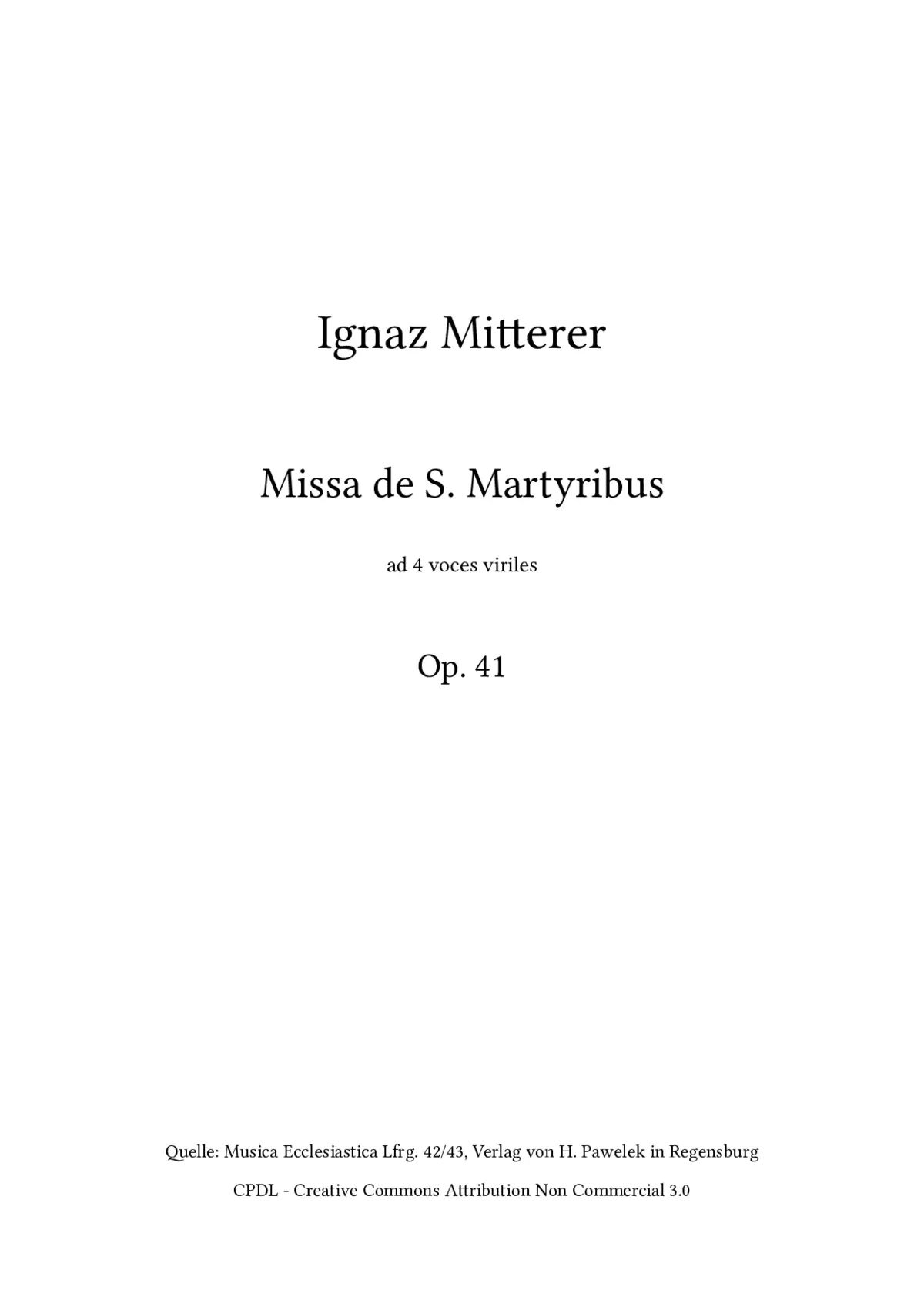 Missa de S. Martyribus - Page 1