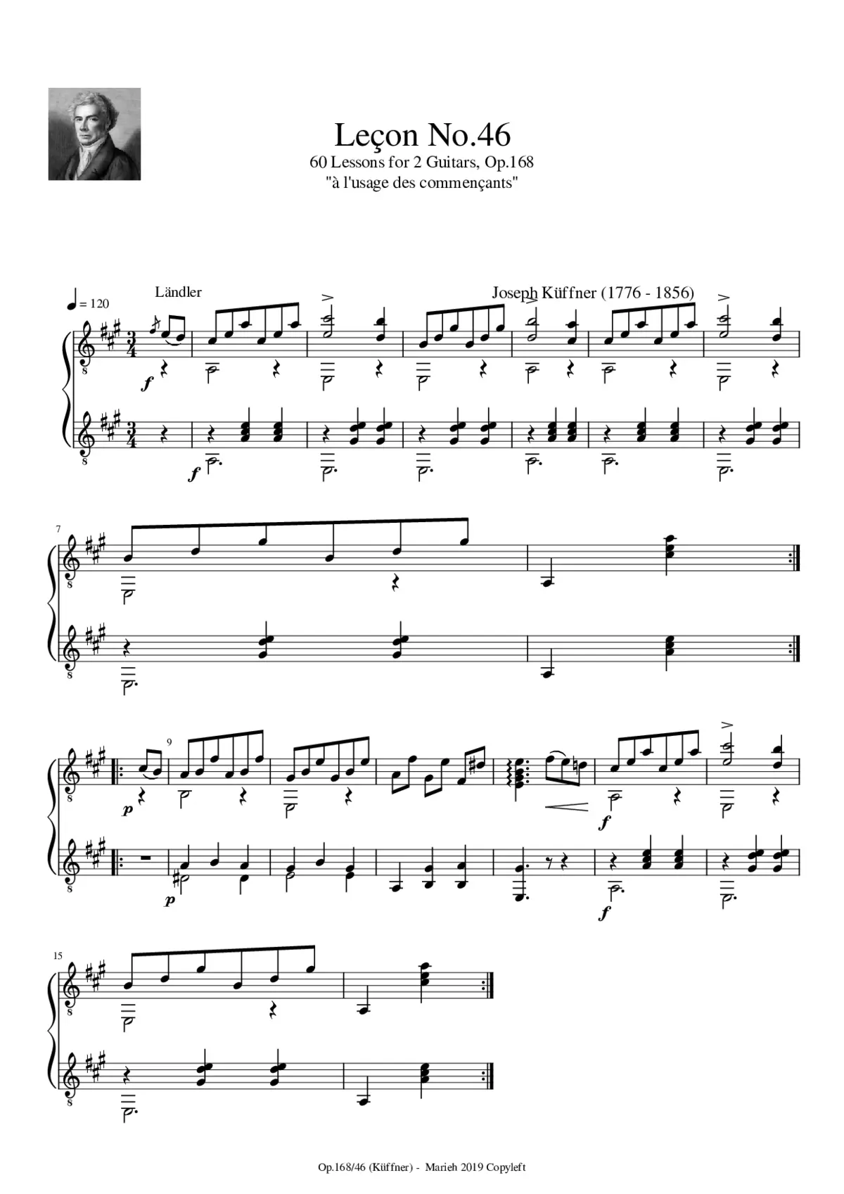 60 Lessons for 2 Guitars Op.168 - Page 1