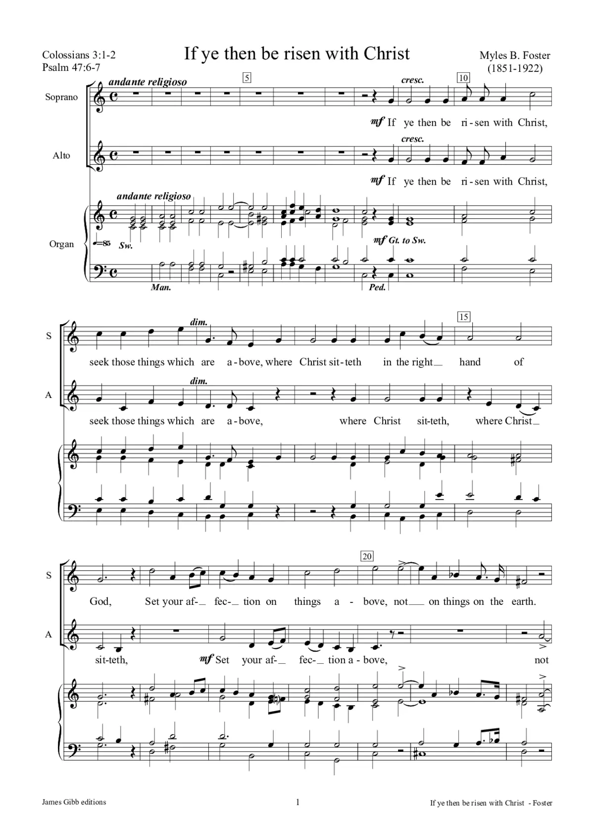 If ye then be risen with Christ - Page 1