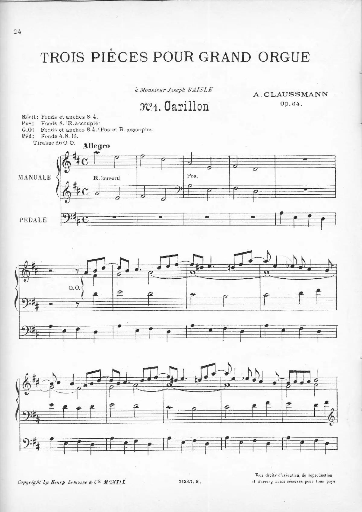 3 Pièces pour grand orgue - Page 1