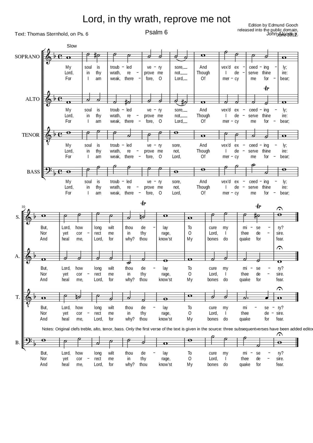 Lord in thy wrath reprove me not - Page 1