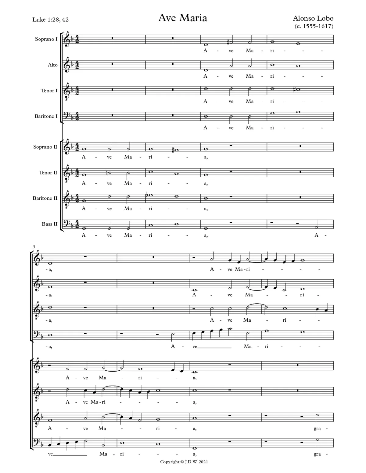 Ave Maria a 8 - Page 1