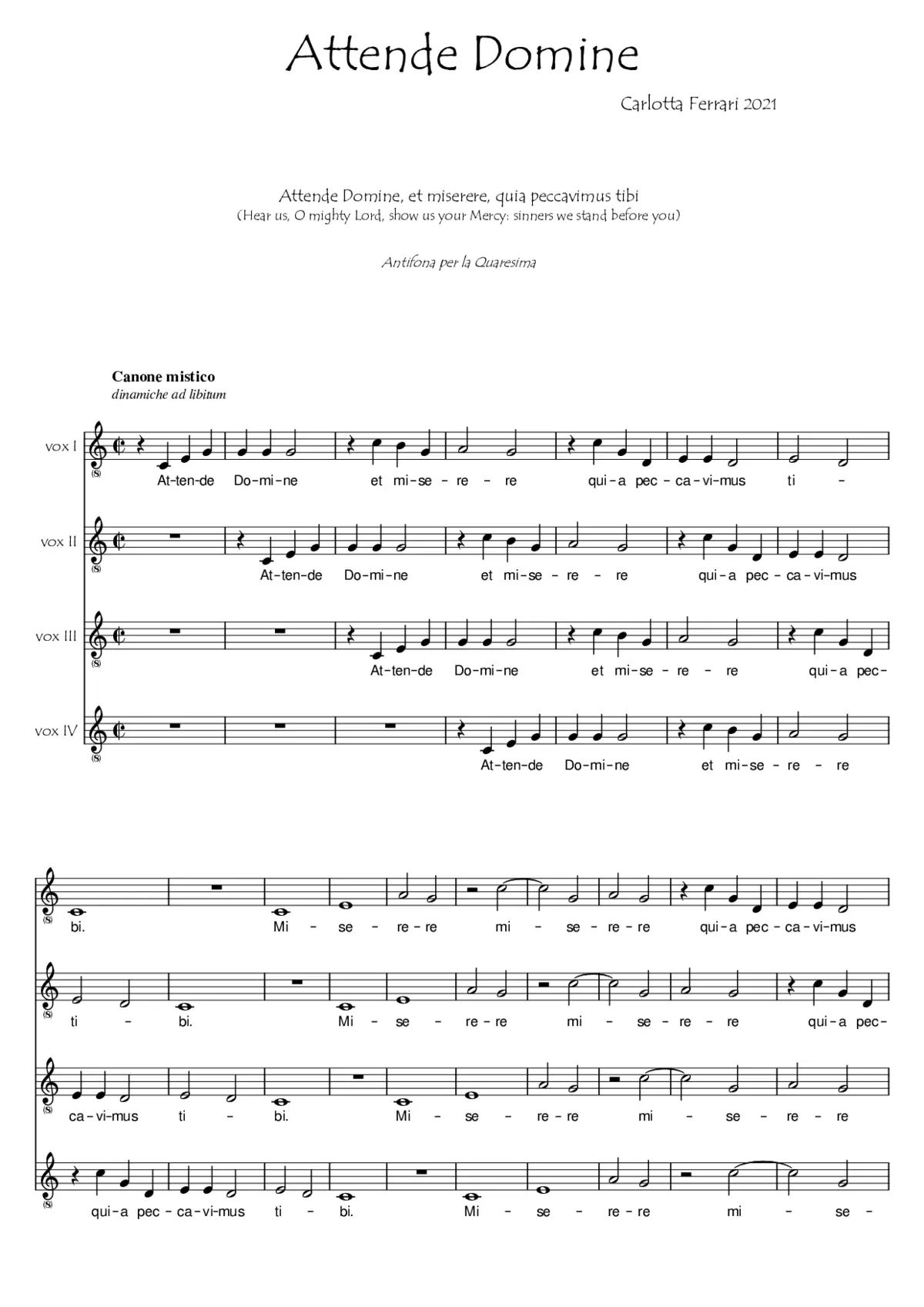 Attende Domine - Page 1