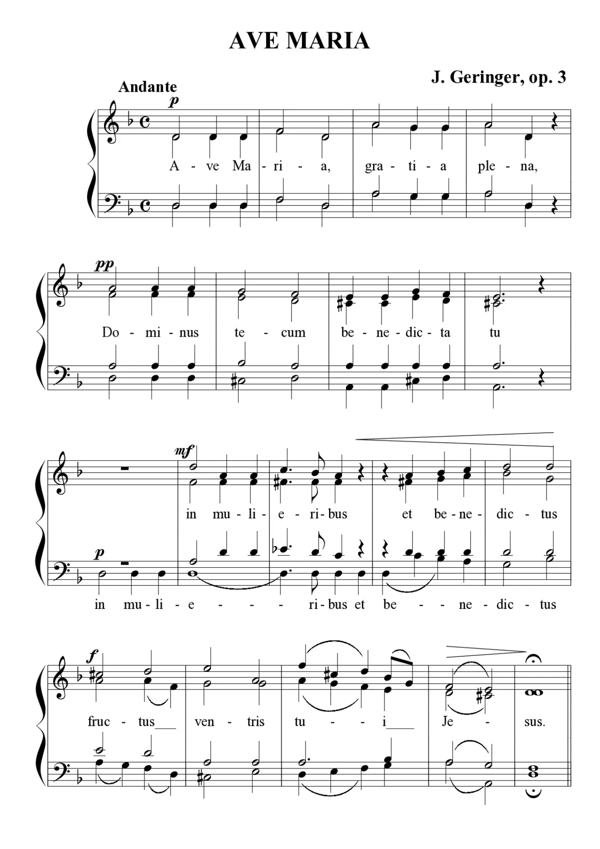 Ave Maria, Op. 3 - Page 1