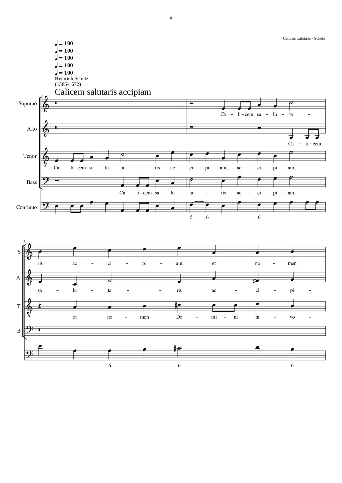 Calicem salutaris accipiam SWV 60 - Page 1