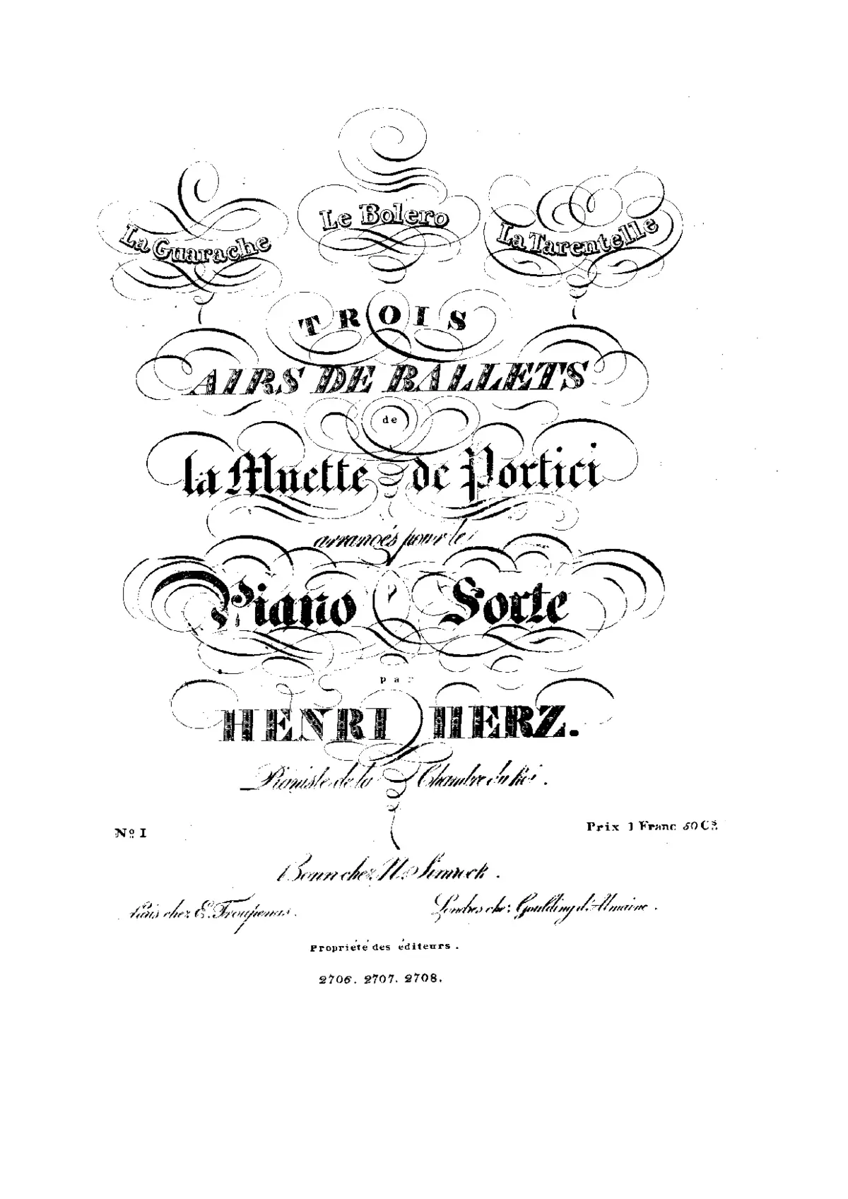 Trois airs de ballets de 'La muette de Portici' - Page 1