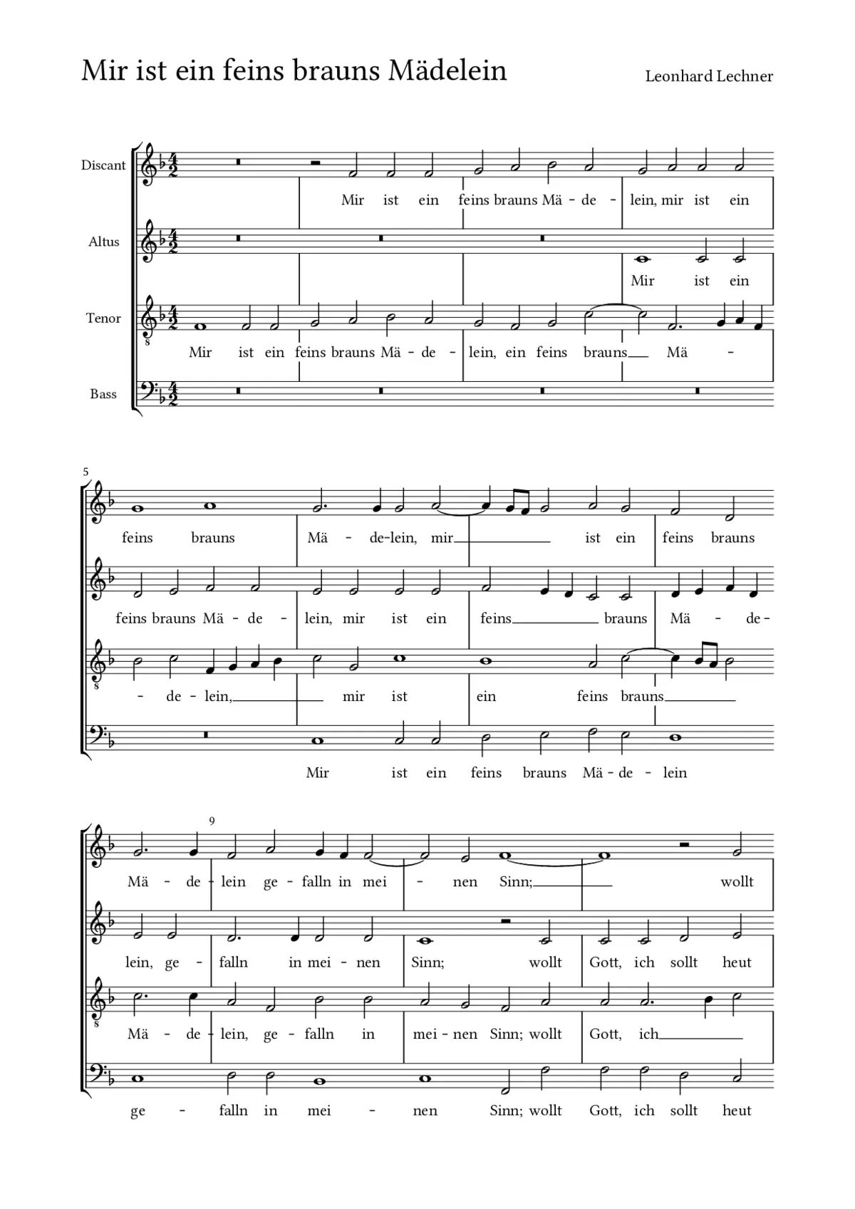 Mir ist ein feins brauns Mädelein - Page 1