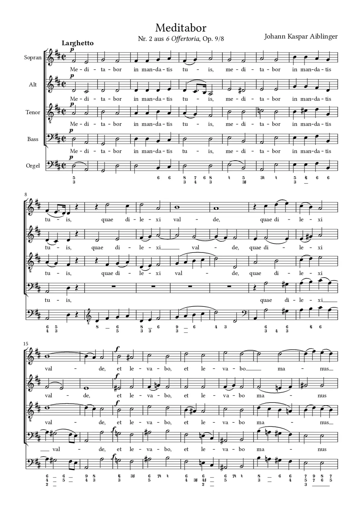 Meditabor in mandatis tuis, Op. 9, No. 8 - Page 1