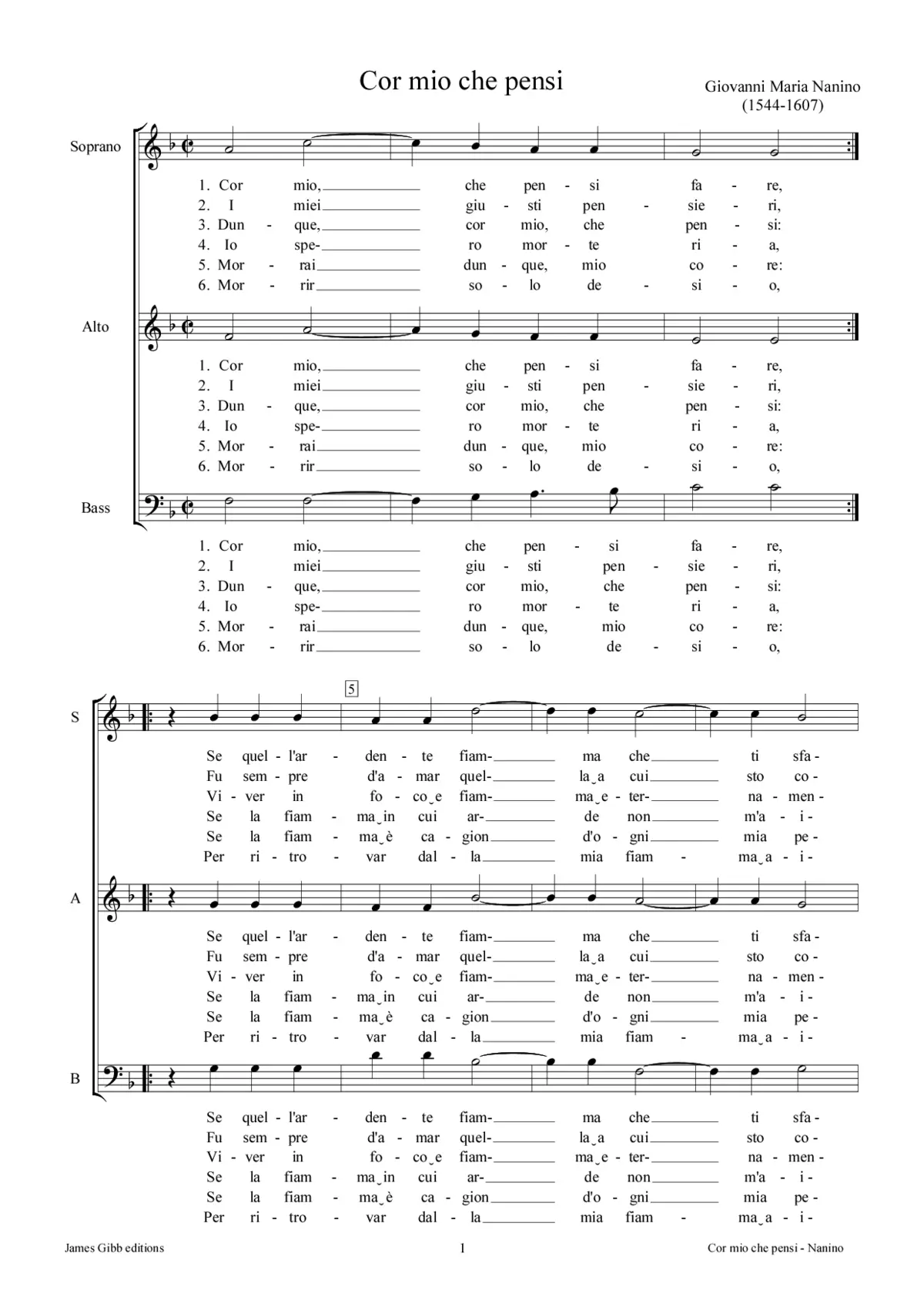 Cor mio che pensi - Page 1