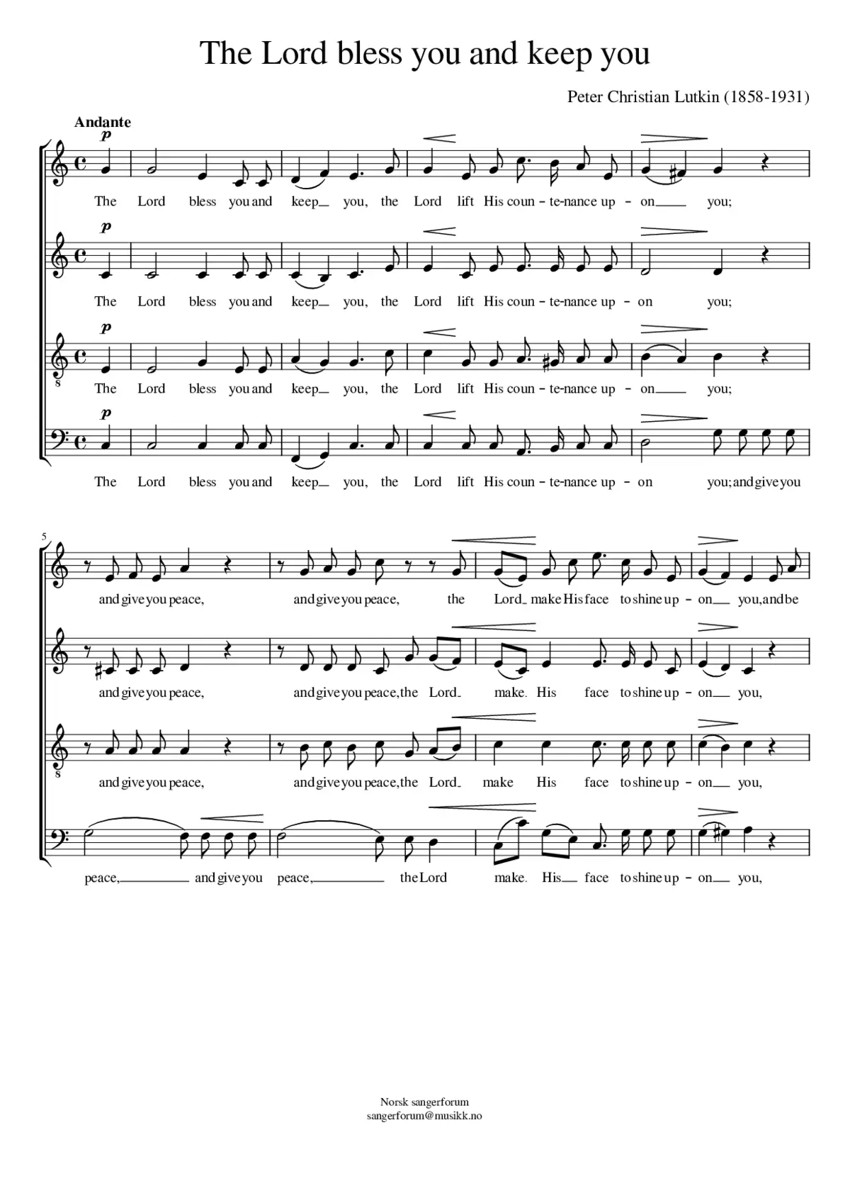 The lord bless you and keep you - Page 1