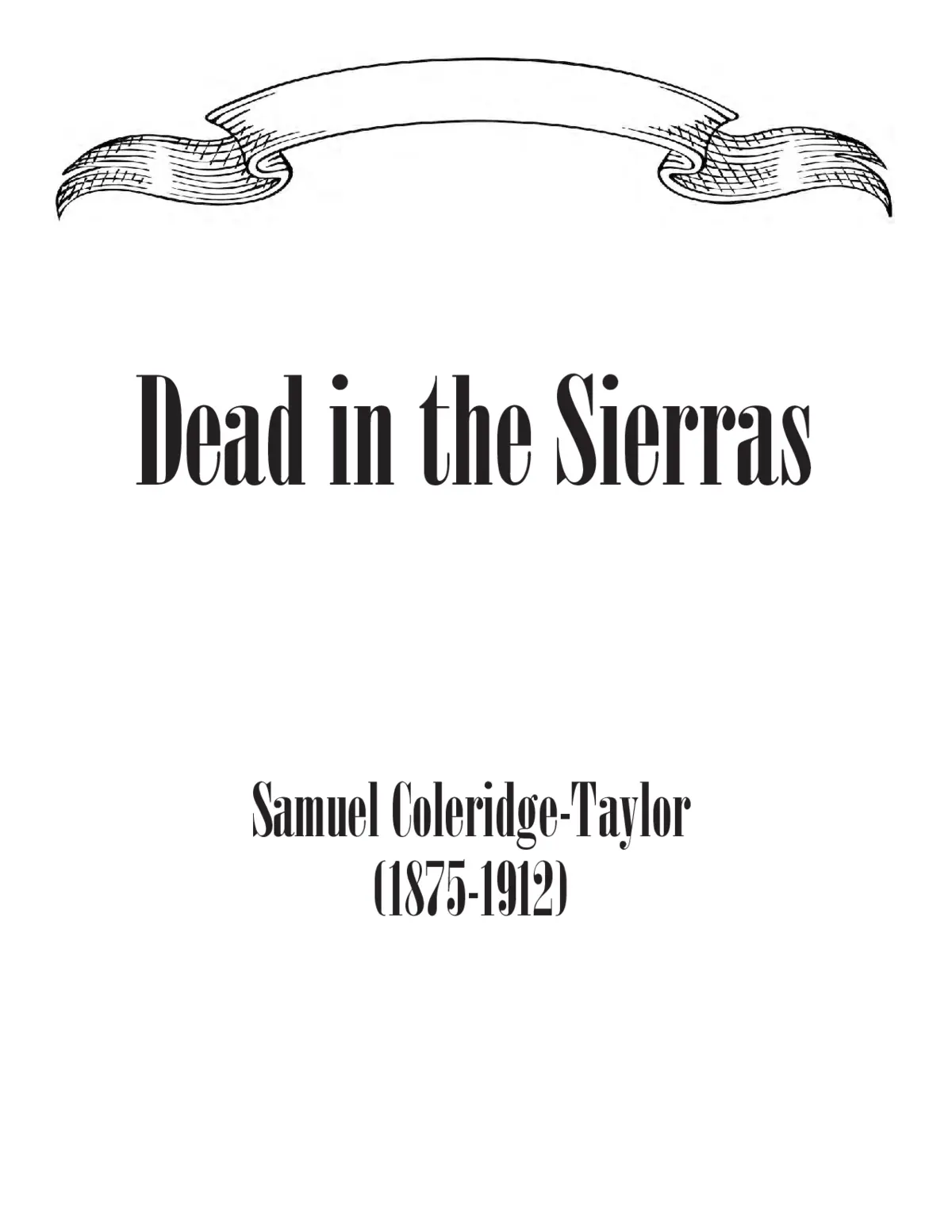 Dead in the Sierras - Page 1