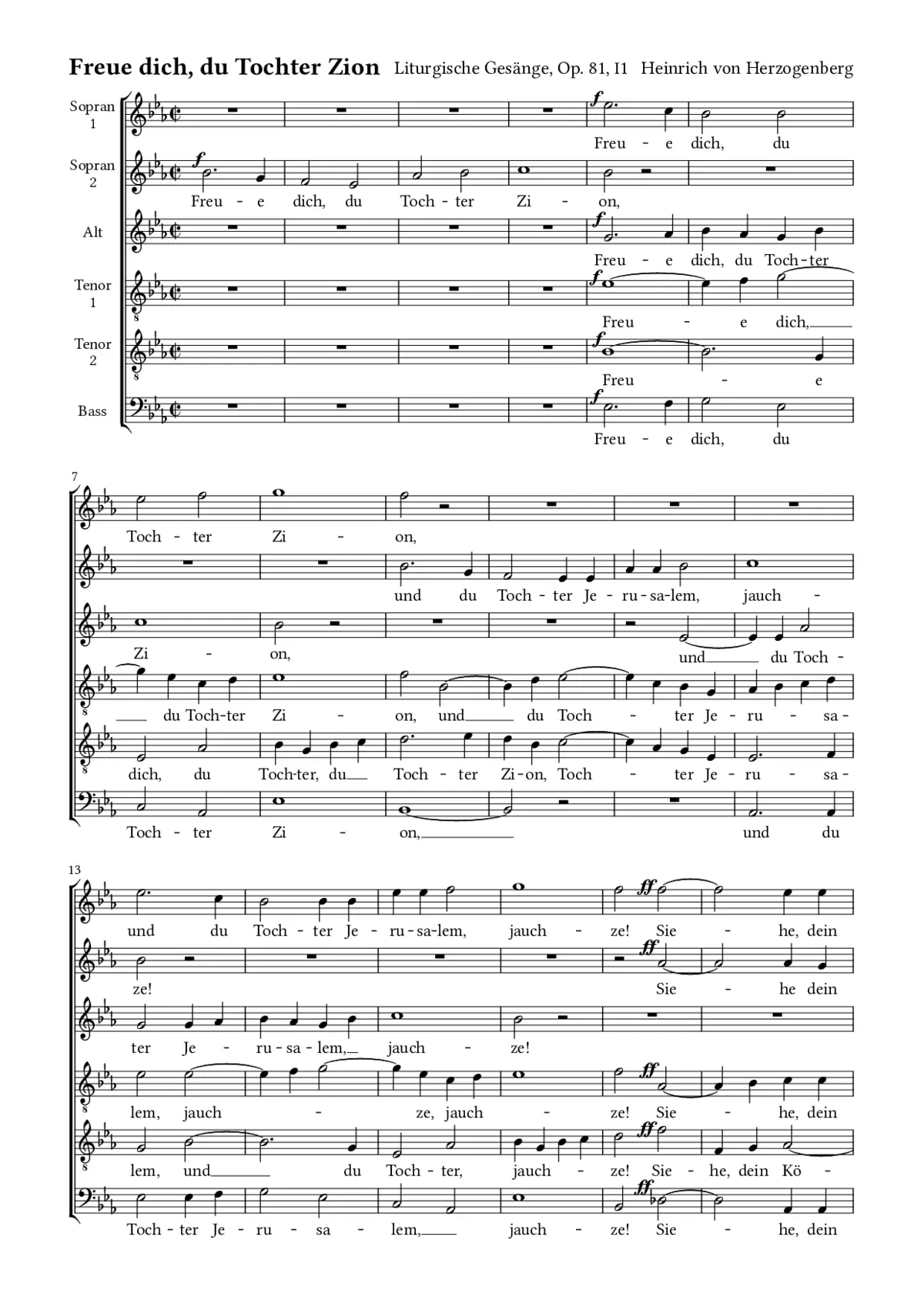 Freue dich, du Tochter Zion - Page 1