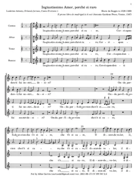 Ingiustissimo Amor, perche si raro