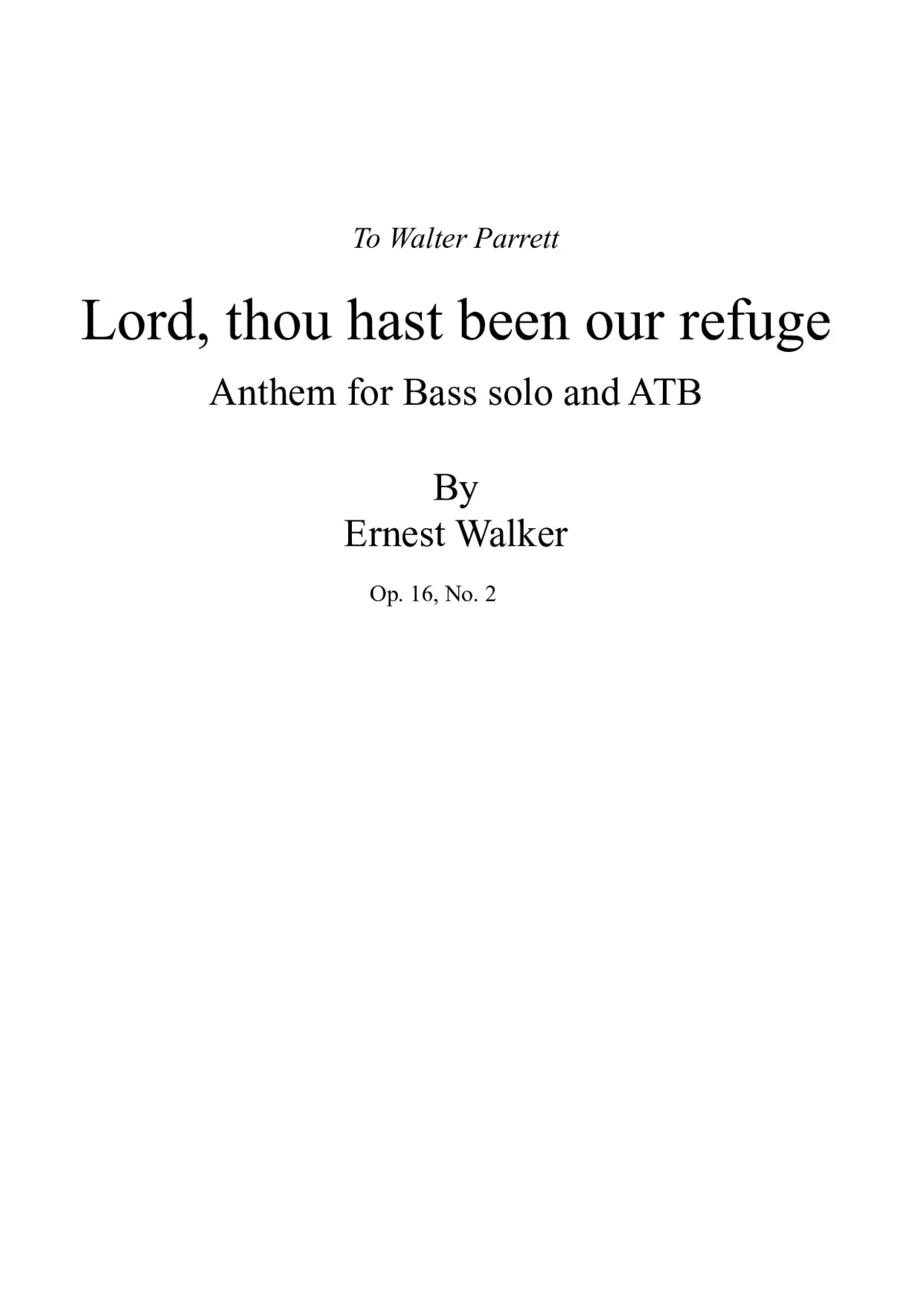 Lord, Thou hast been our refuge - Page 1
