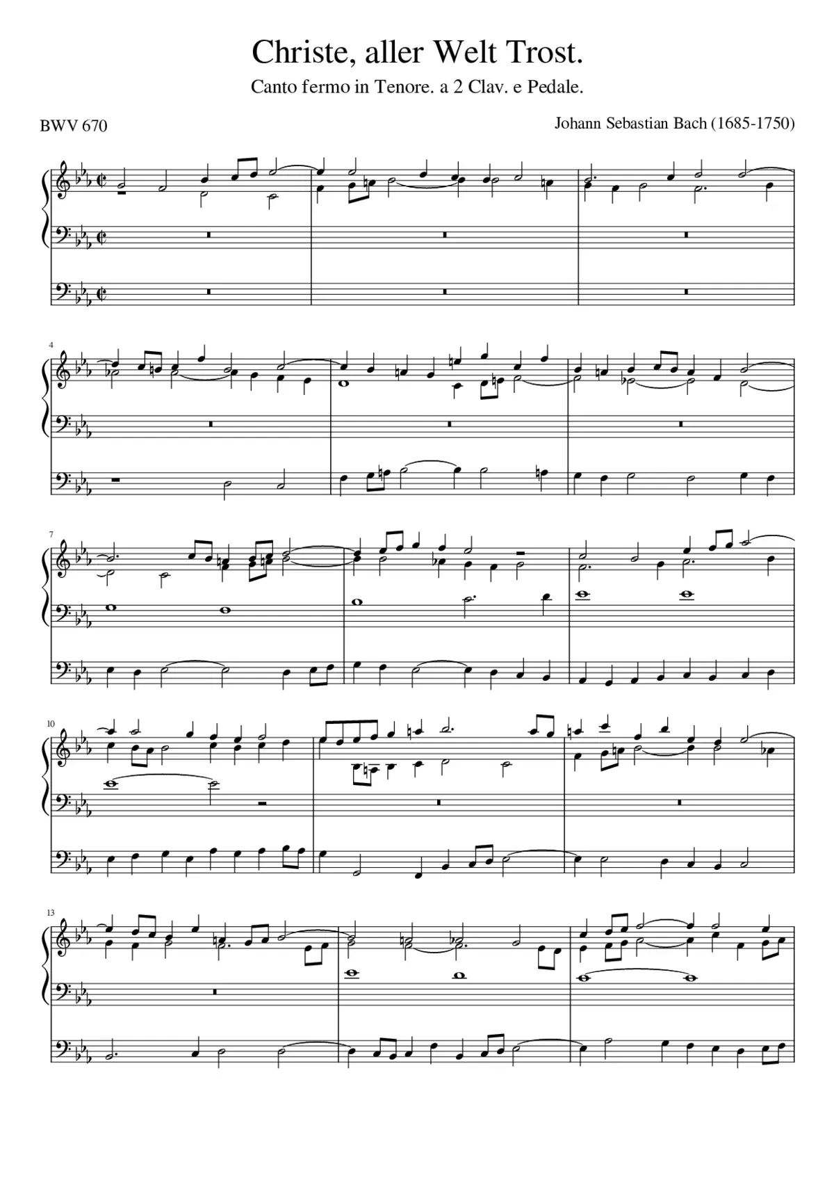 Christe aller Welt Trost BWV 670 - Page 1