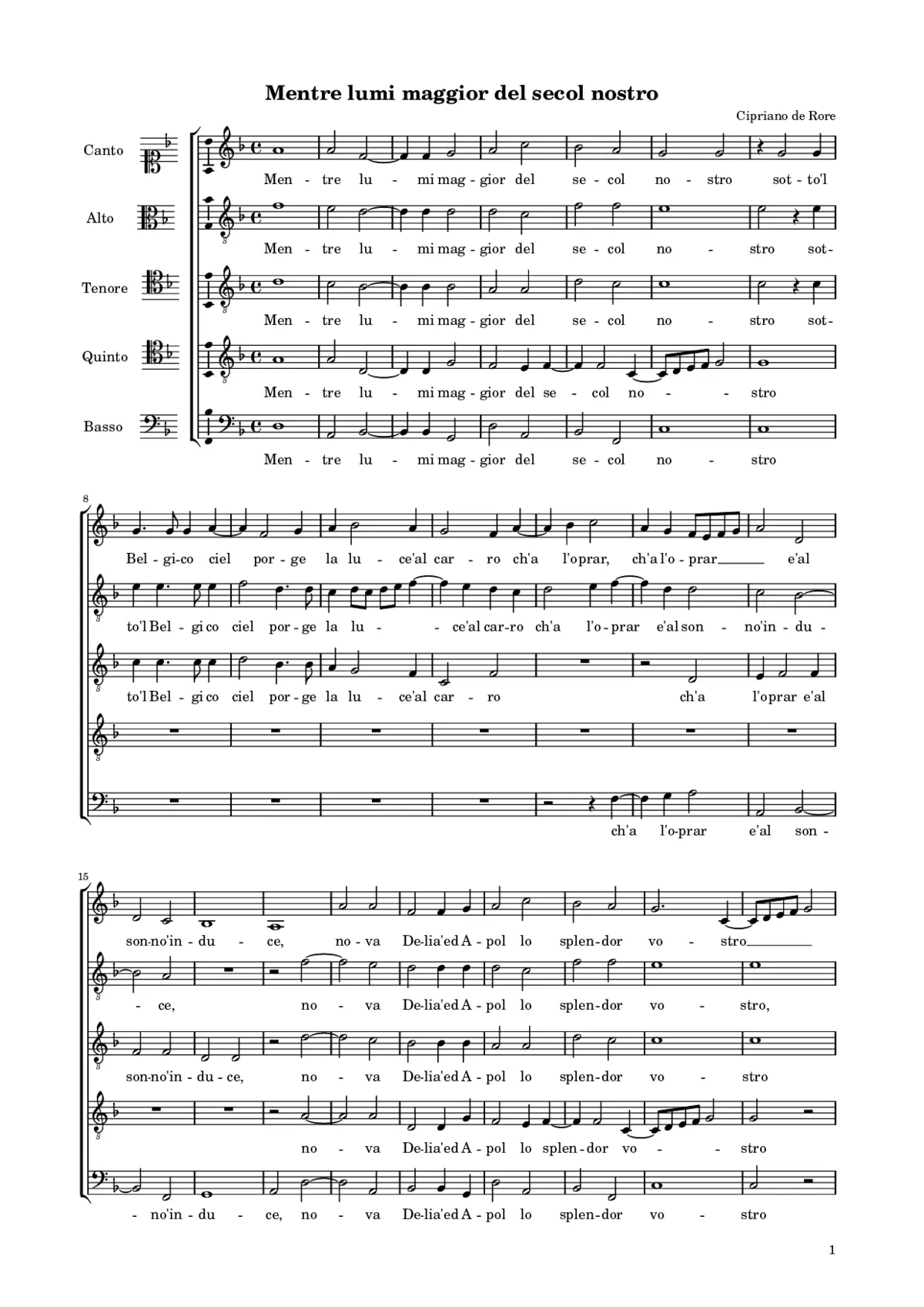 Mentre, lumi maggior del secol nostro - Page 1