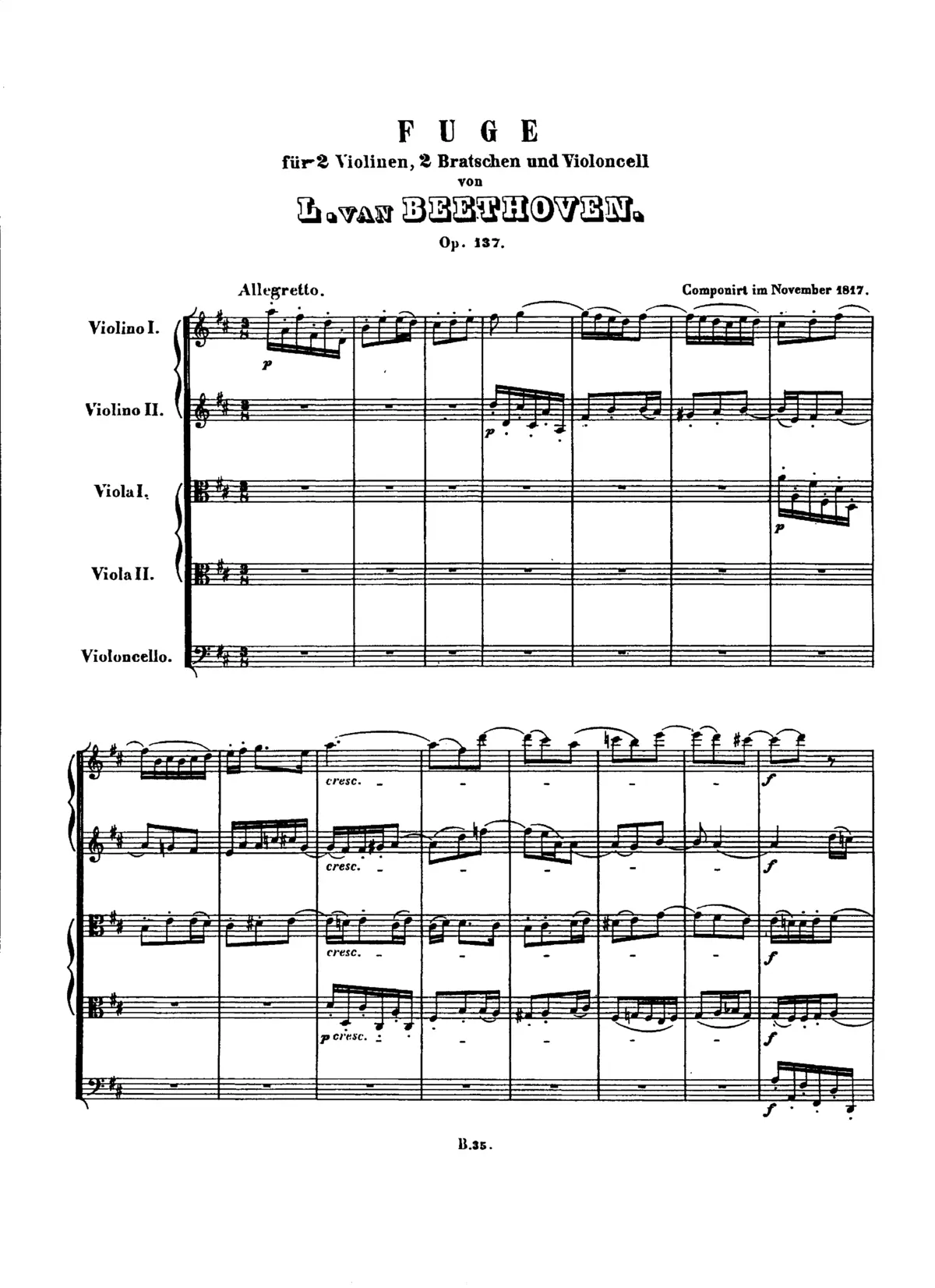 Fugue for String Quintet - Page 1