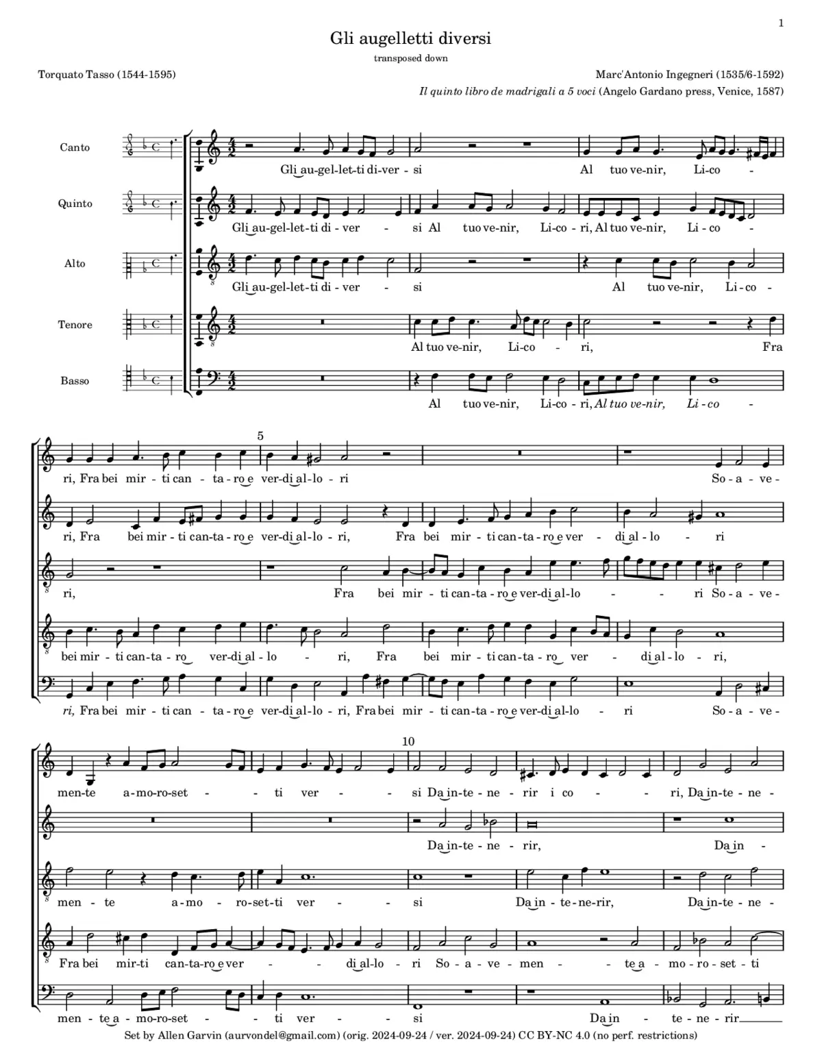 Gli augelletti diversi - Page 1