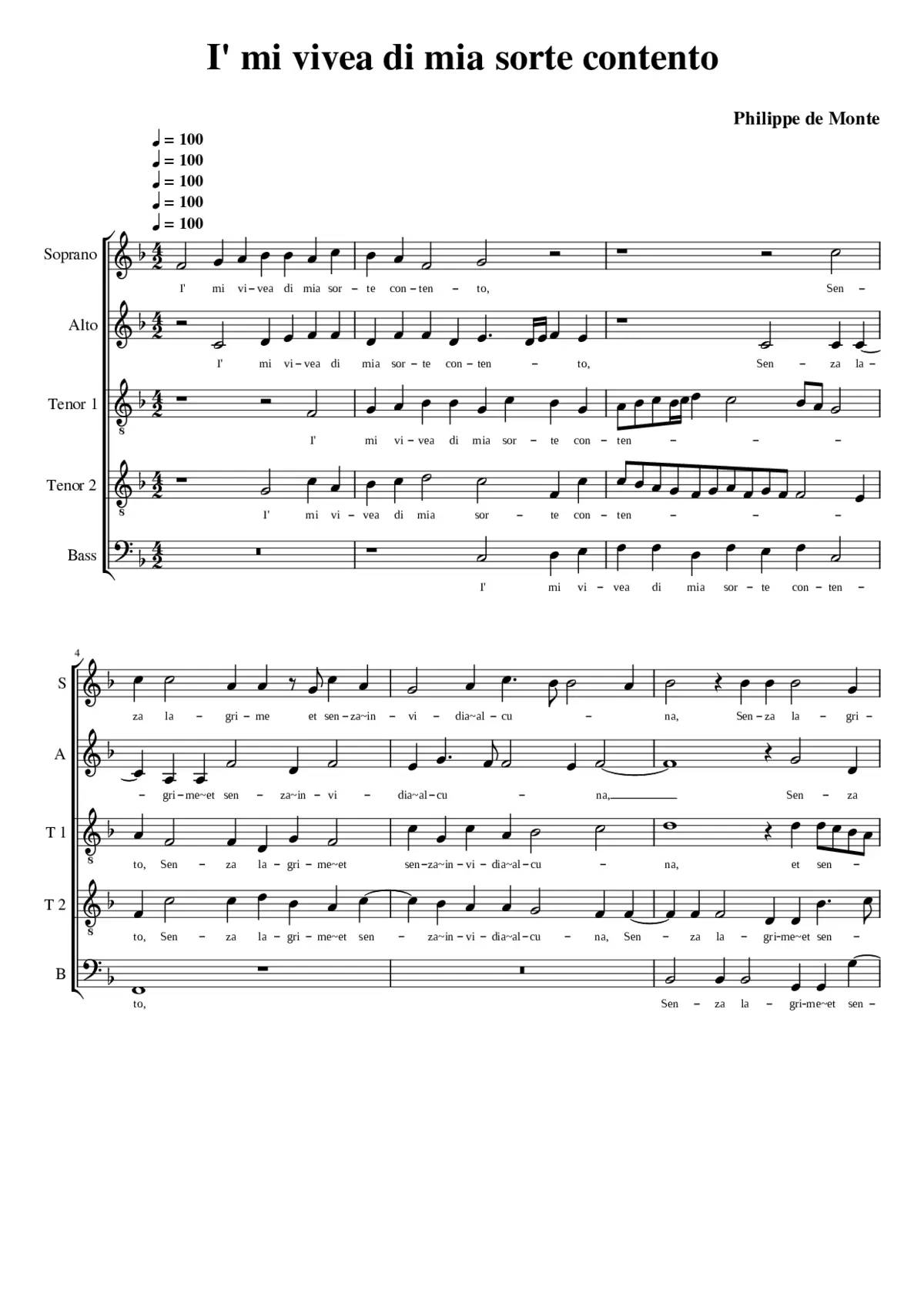 I' mi vivea di mia sorte contento - Page 1