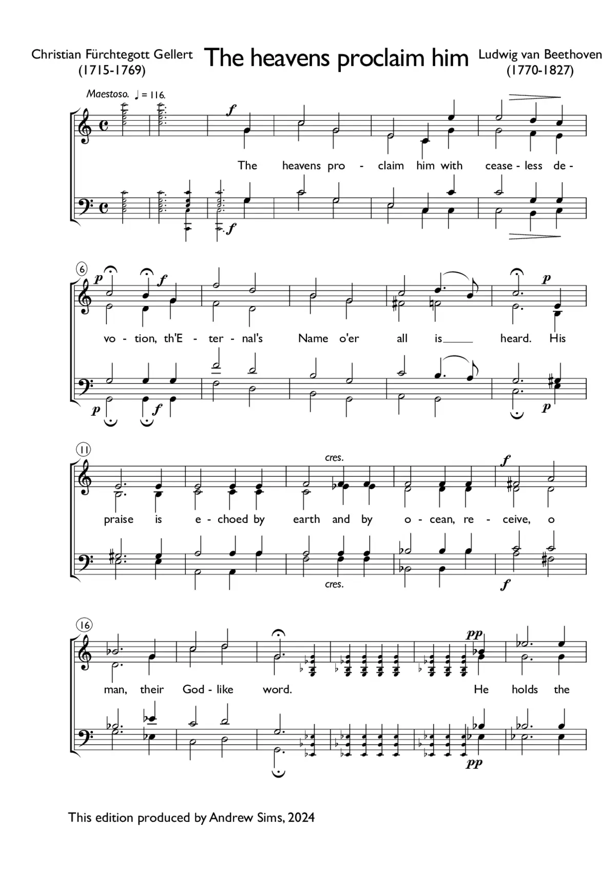 Die Ehre Gottes aus der Natur, Op. 48 No. 4 - Page 1