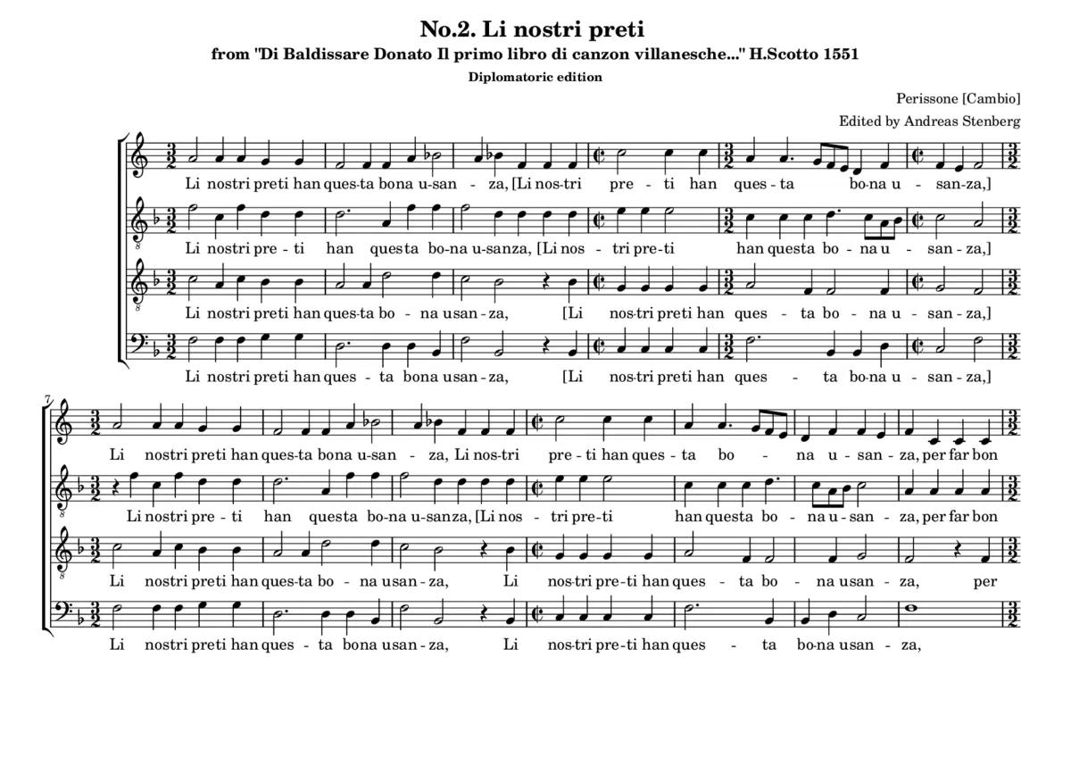 Li nostri preti han questa bona usanza - Page 1
