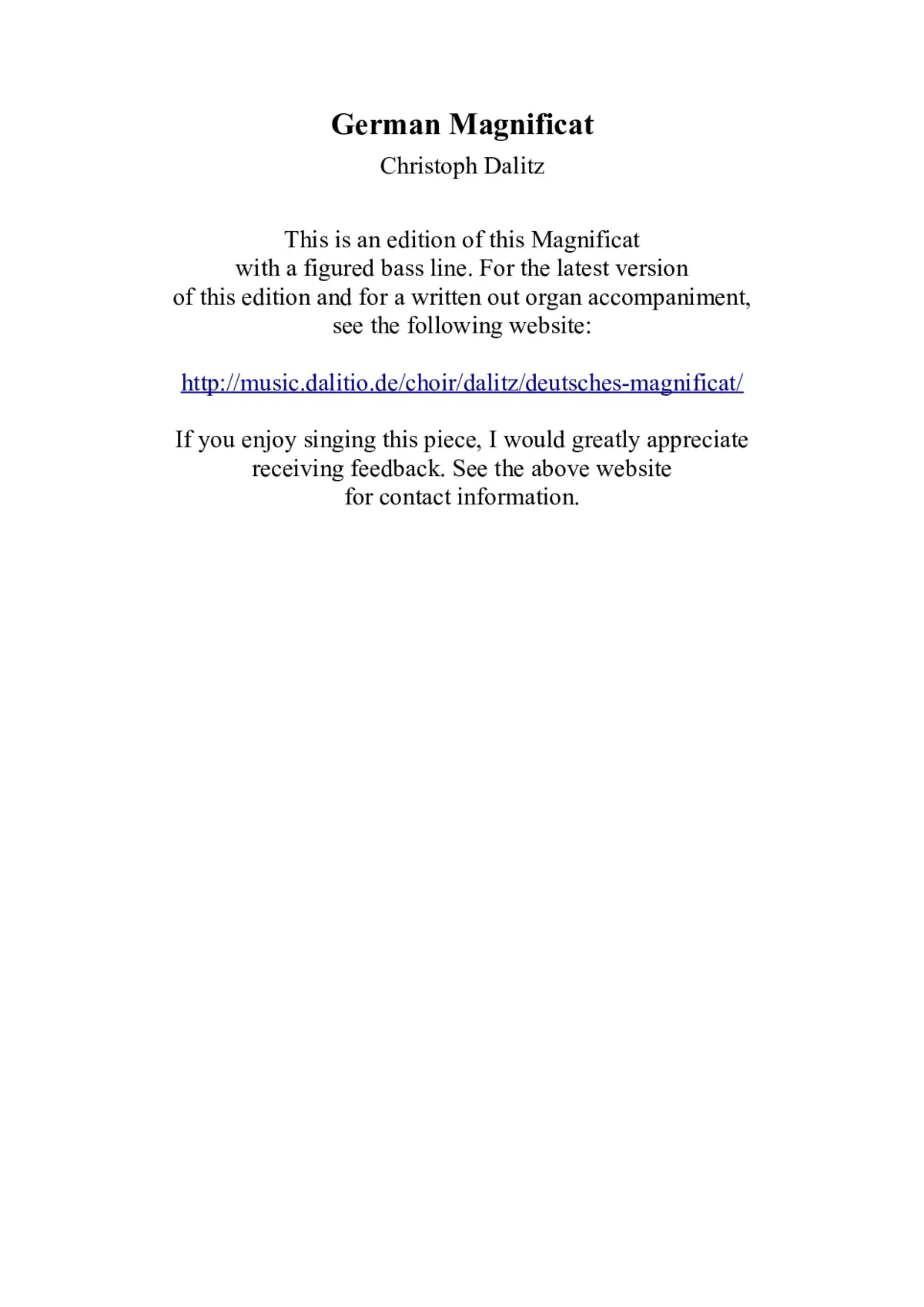Deutsches Magnificat - Page 1