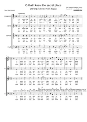 O that I knew the secret place