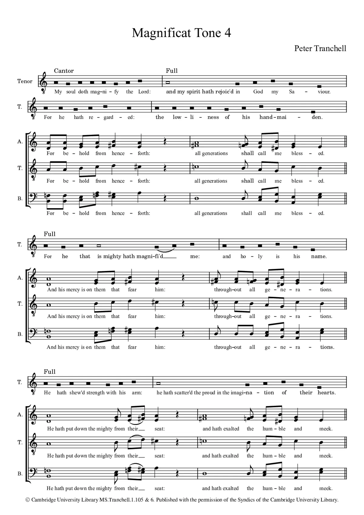 Magnificat and Nunc Dimittis: Tone 4 - Page 1